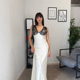 Abito Satin con pizzo 3099