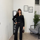 Pantalone in monolana - nero 336