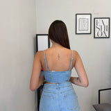 Set-Coordinato in denim chiaro 06696