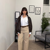 Jeans Gamba Dritta Beige 2024