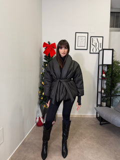 Piumino con cintura 9615