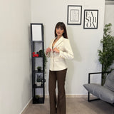 Pantalone a Zampa - Marrone 1162