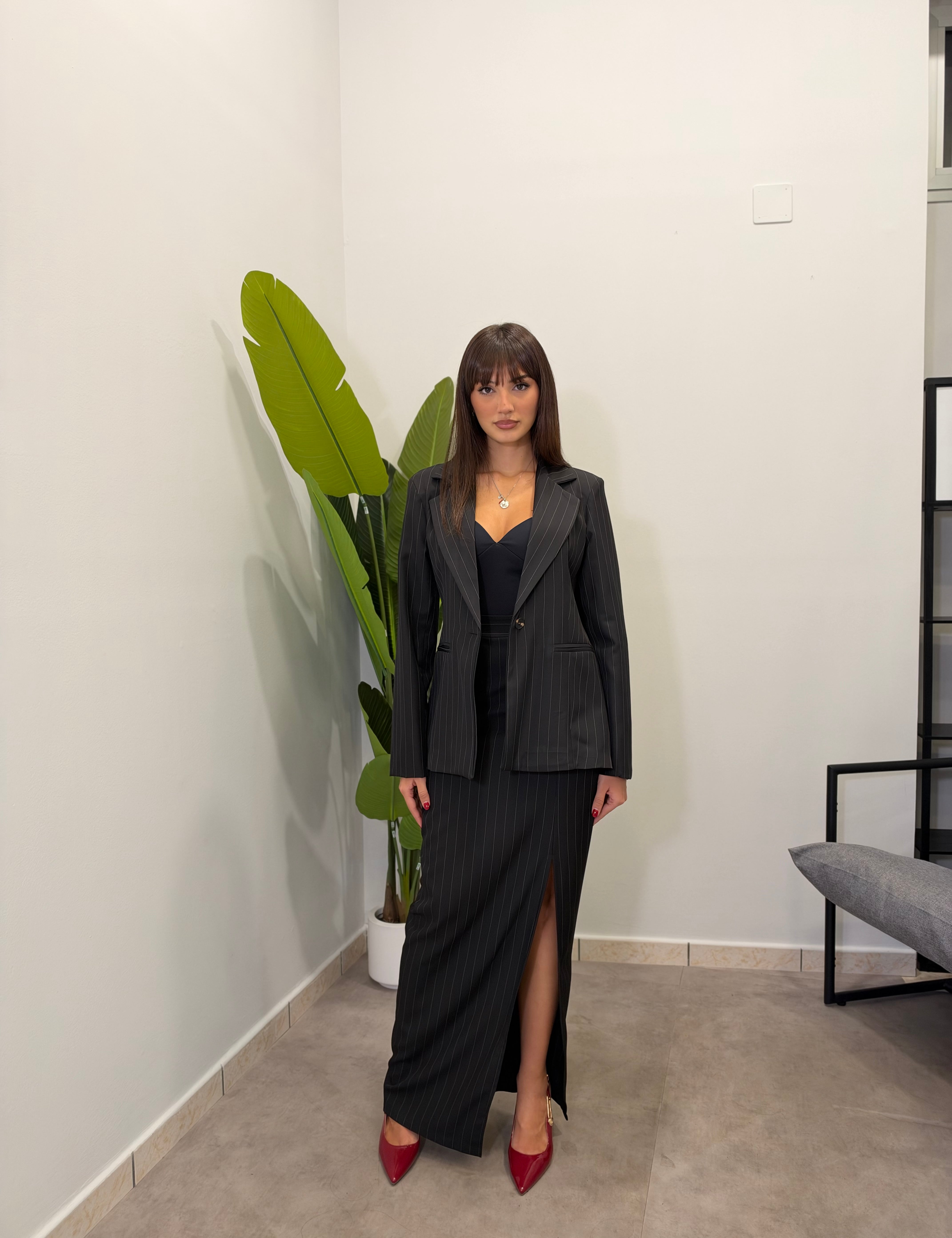 Tailleur Gessato con Gonna 6705