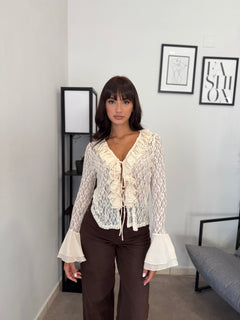 Maglia in pizzo con rouches 2182