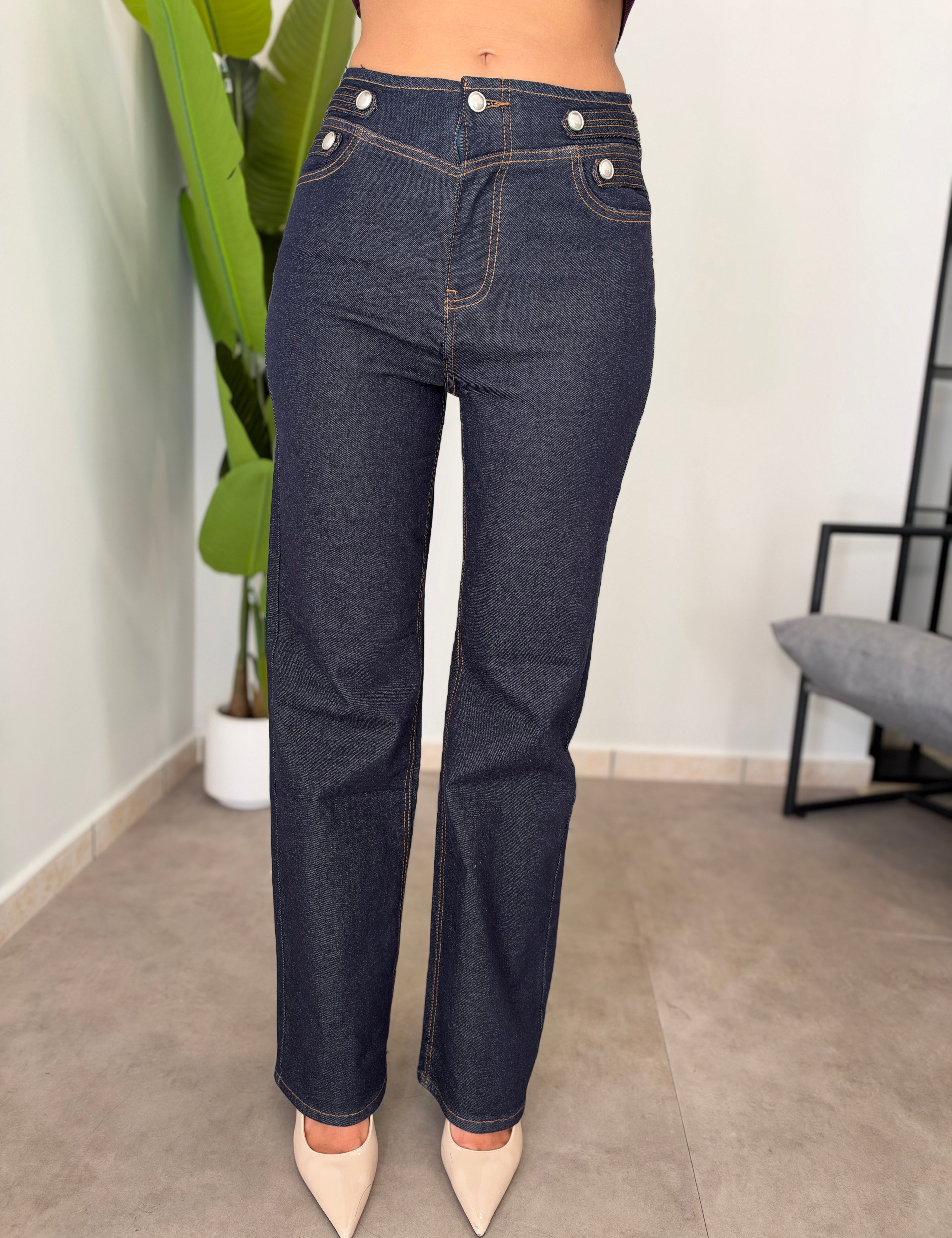Jeans Gamba Dritta Scuro 0136