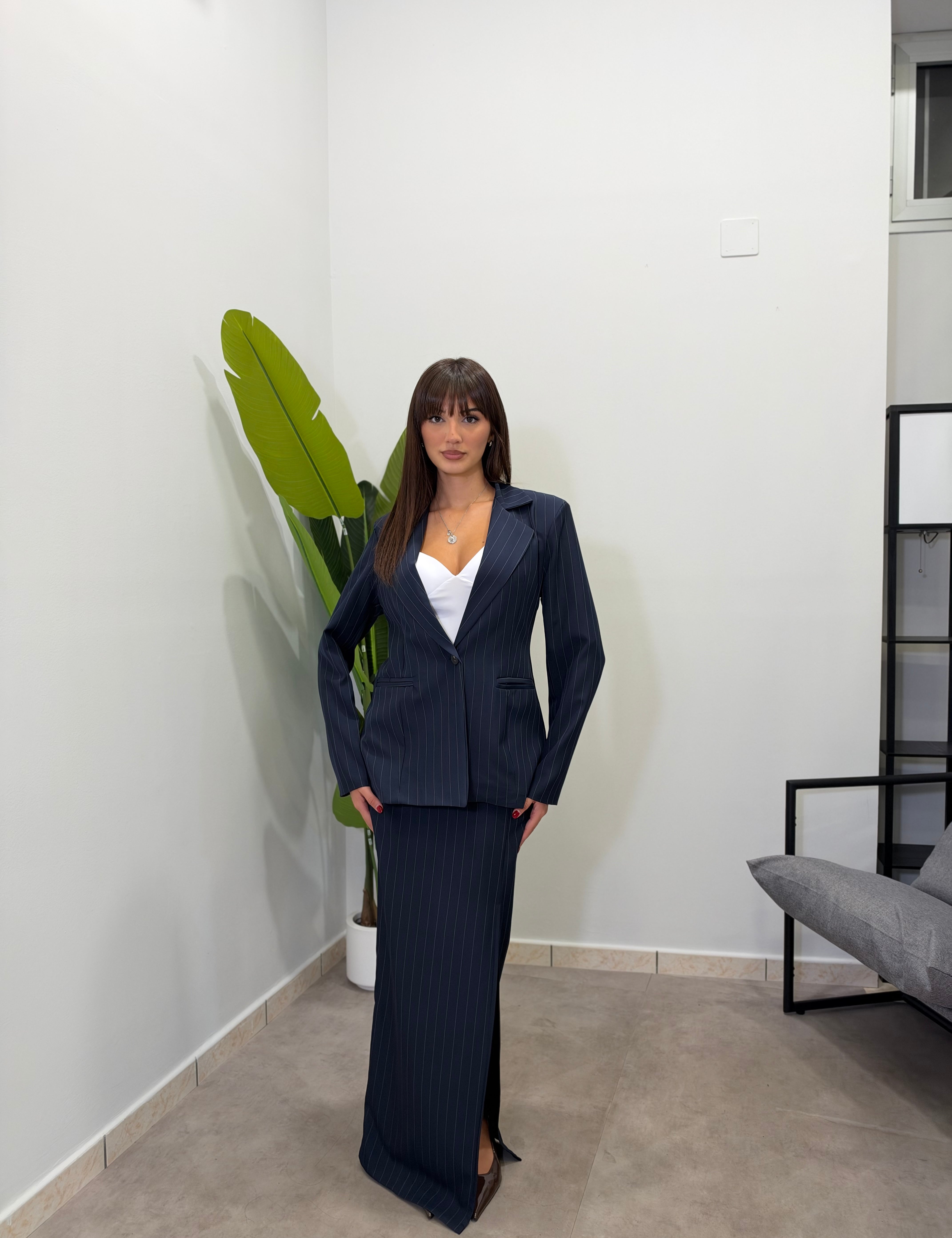 Tailleur Gessato con Gonna 6705