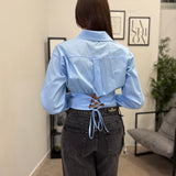 Camicia Crop in cotone 9246