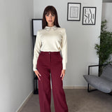 Pantalone Palazzo - Bordeaux 8123