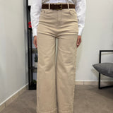 Jeans Gamba Dritta Beige 2024