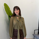 Camicia velata con fiocco 2117