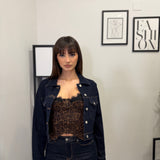 Giacca Crop in Jeans scuro 876